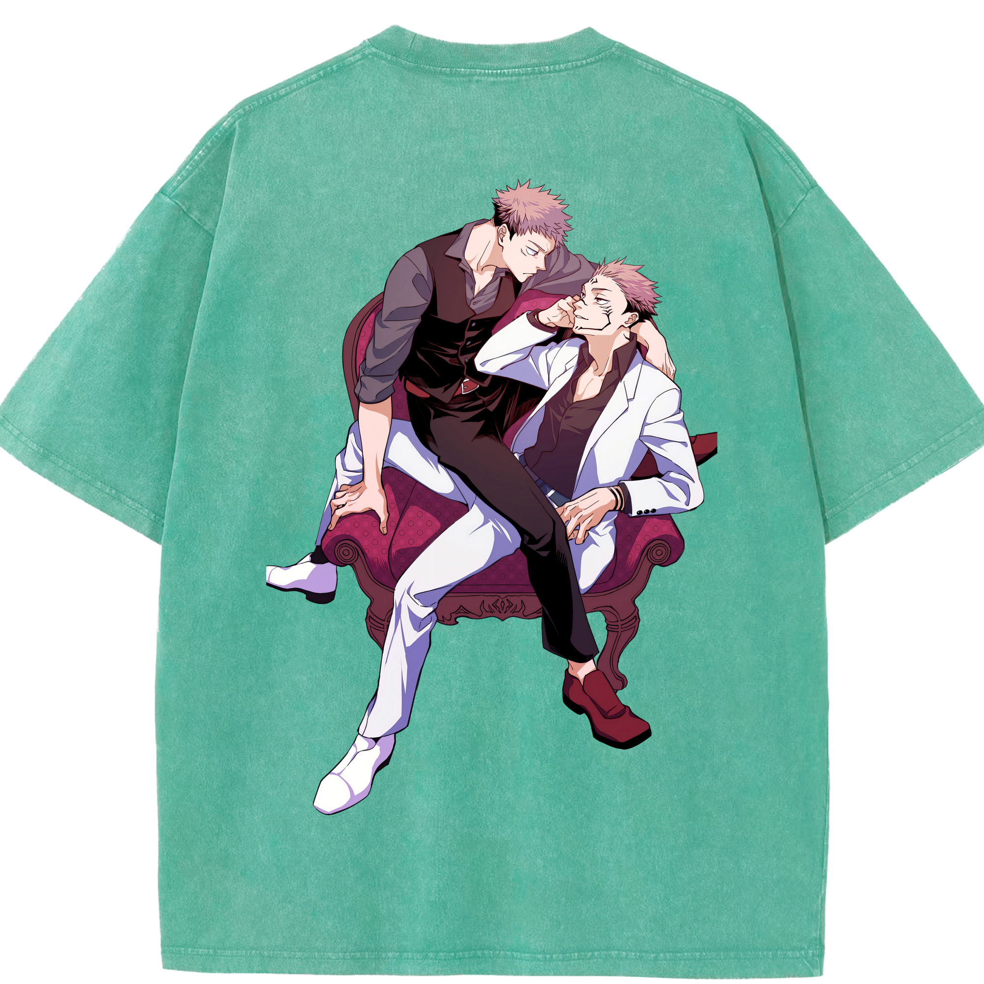 （画像用） 呪術廻戦 Jujutsu Kaisen 綿100% ヴィンテージ風 半袖Tシャツ（背面プリント）